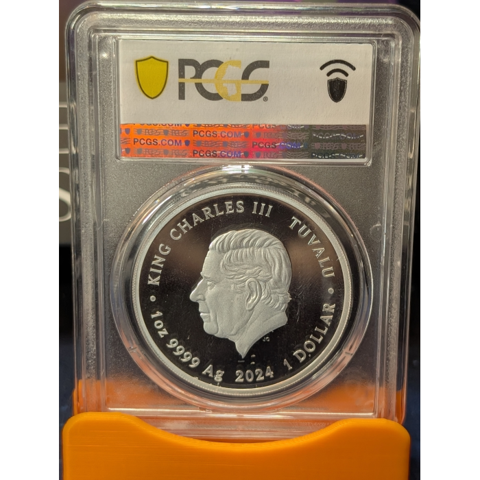 Tuvalu 2024 $1 Electric Sky Lighthouse in colour Proof 2,000 Mintage Ag .9999