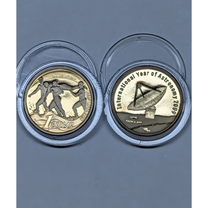 2007 & 2009 (Two) $1 Surf Lifesaver/Astronomy Proof Coin(s) - Bundle 