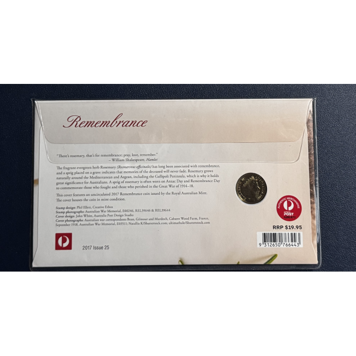 2017 $2 C-Mint  Remembrance Rosemary  PNC