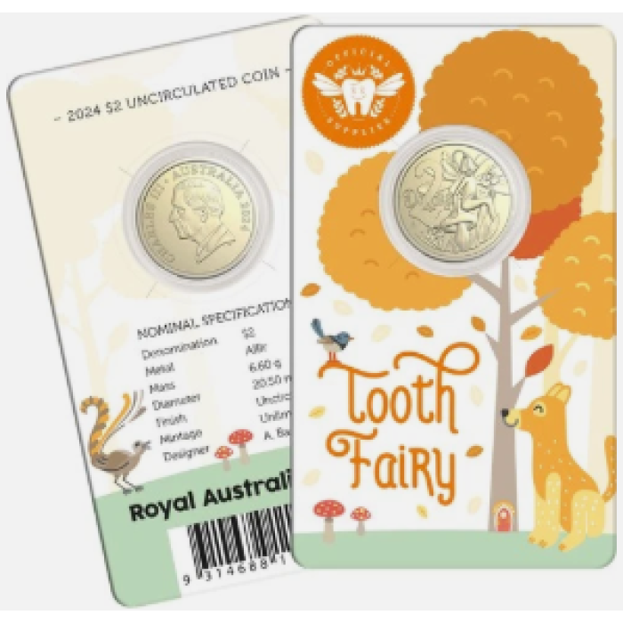 2024  $2  TOOTH FAIRY CARDED COIN