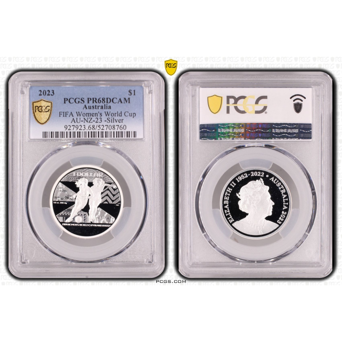 2023  $1  FIFA WOMENS WORLD CUP AU-NZ-23 FINE SILVER PROOF PR68DCAM