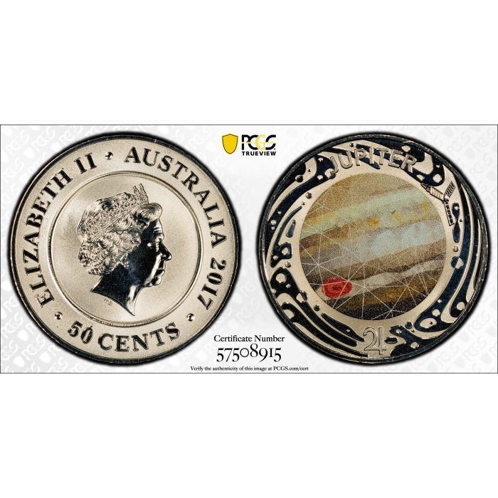 2017  50c  PLANETARY COINS JUPITER  PCGS MS69