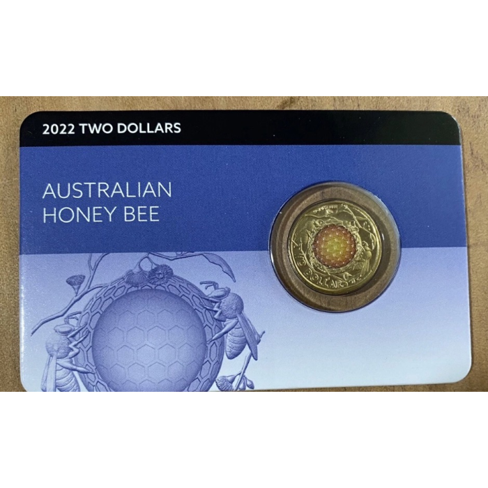 🐝 2023  $2 Honey Bee Downies Carded  Coin +1  UNC $2 Honey Bee in a 2x2 card 