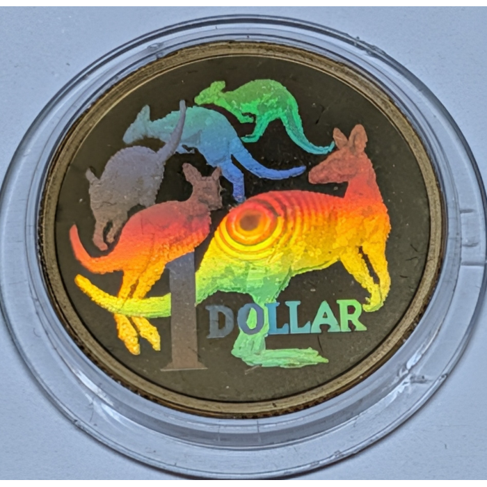 2004 $1 Holographic Mob Of Roos Proof Coin