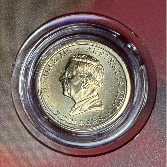 2025 $2  “C” MINTMARK Coloured Uncirculated Coin  - 80 Years On Poppy Wreath