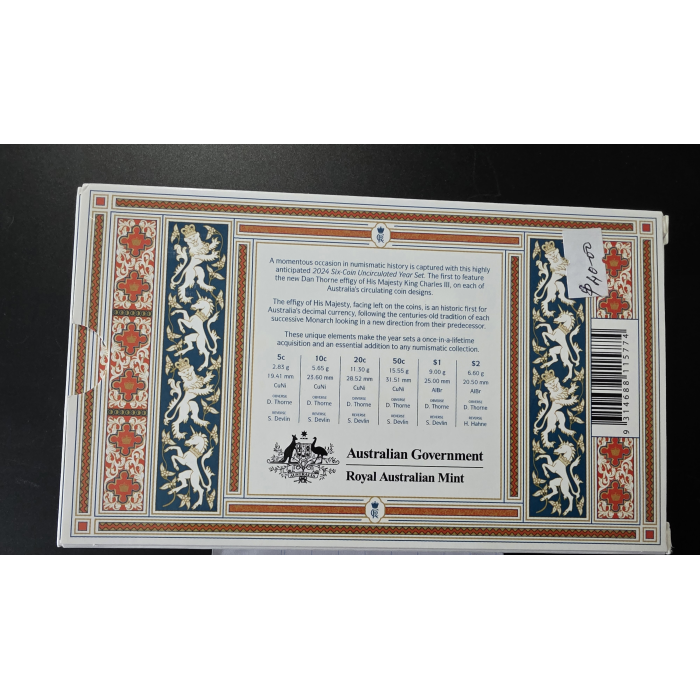 His Majesty King Charles III 2024 Six Coin Uncirculated Year Set