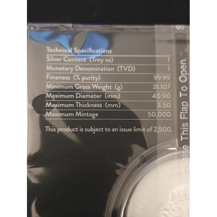 2022 60 Years of James Bond 007 1oz Silver Coin With Colour in Acrylic and Card