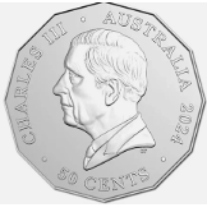 2024  50c  NAIDOC WEEK 50th ANNIVERSARY FROSTED COLOURED CARDED COIN