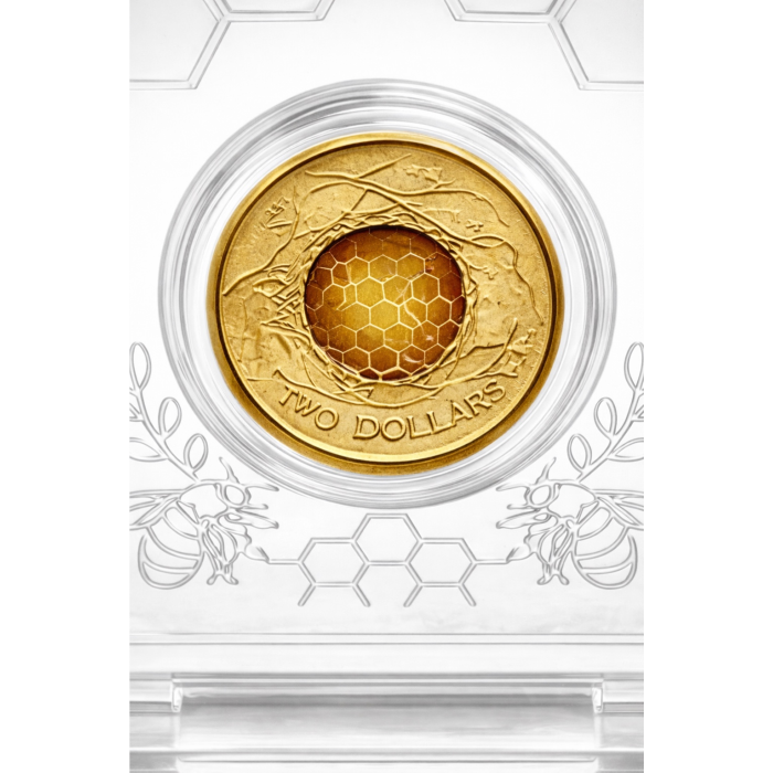 2022 Australian Honeybee $2 Coin + Display Stand