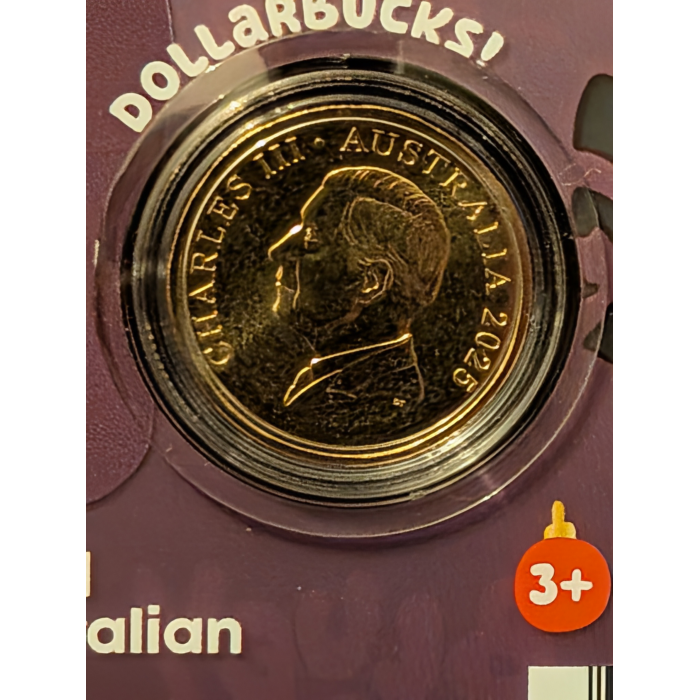 Bluey Christmas 2025 Dollar Buck $1 One Coloured Coin Australia Blue