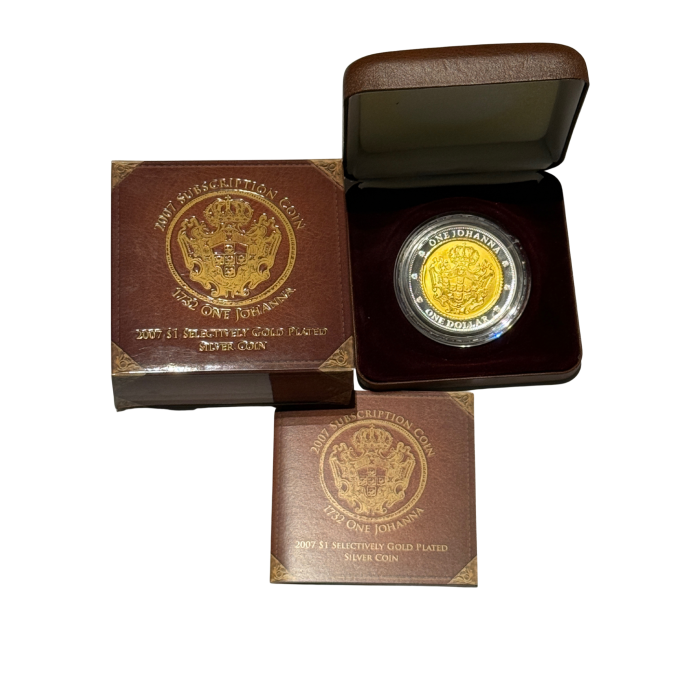 2007 $1 Selectively Gold Plated Silver Proof Coin - 1732 One Johanna 60.46 gram 