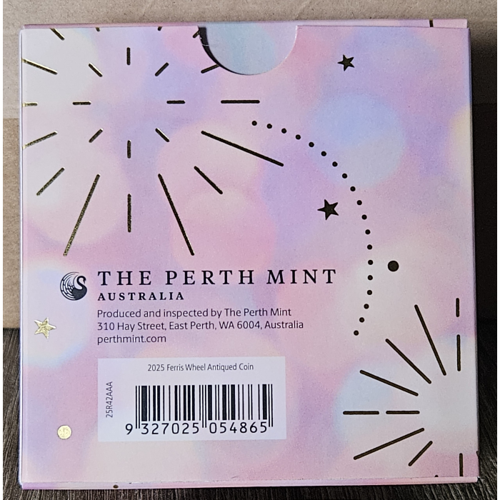 2025 Perth Mint Ferris Wheel 2oz Silver antiqued finish