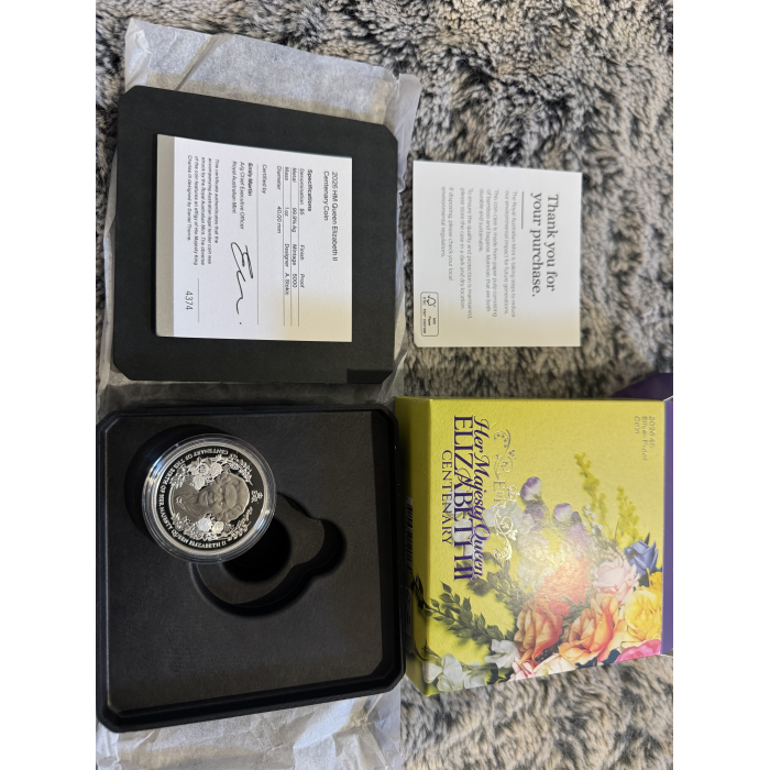 2026 RAM $5 HRM Elizabeth II Centenary Silver Proof coin 