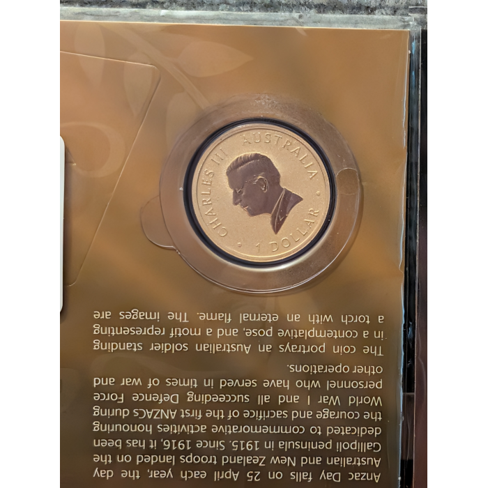 AUSTRALIAN: 2024 & 2025 $1 ANZAC DAY LEST WE FORGET APRIL 25 COIN ON CARD  