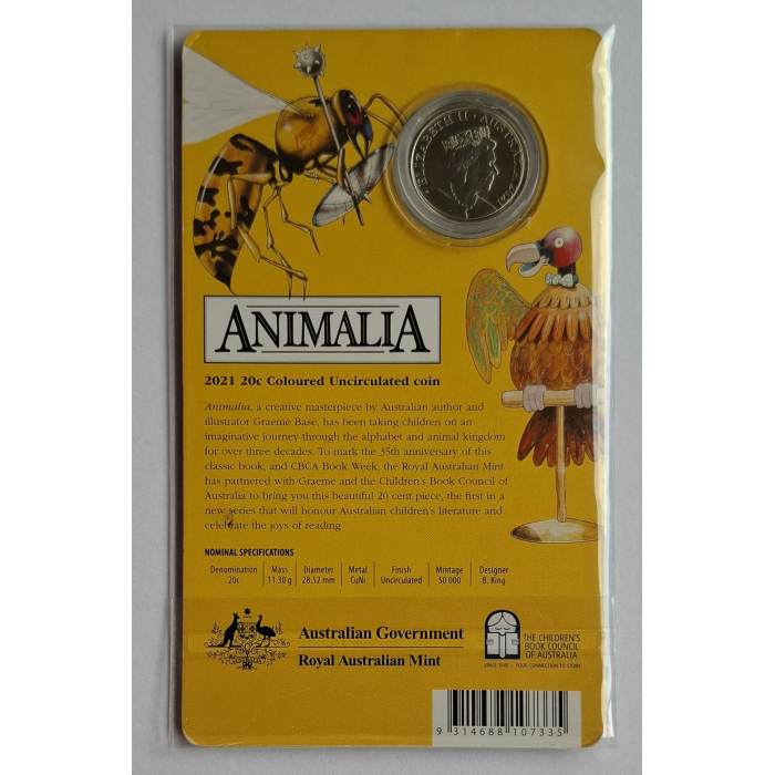 2021 20c Animalia - 35th Anniversary Carded coin