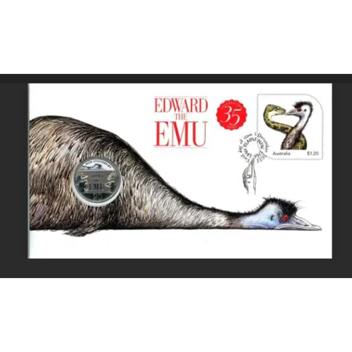 2023 Edward the Emu 35th Anniversary Stamp and Coin Cover PNC