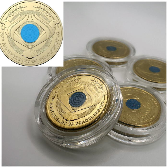 1x UNC 2022 75th Anniversary Of Peacekeeping $2 Coin - In Lighthouse Capsule