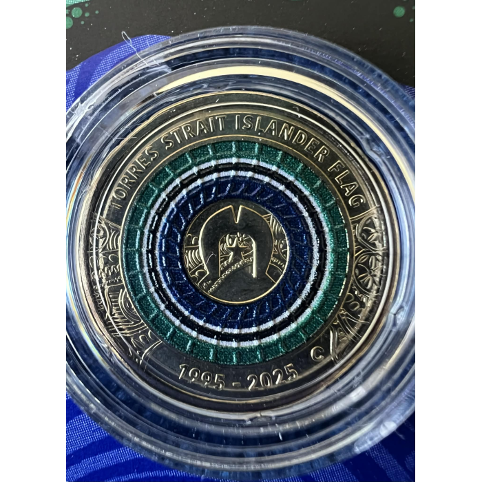 2025 $2 Torres Strait Flag 30th Anniv C Mintmark Coloured Coin