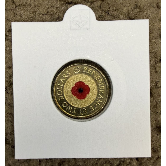 2012 $2 Red Poppy Coin UNC – From Roll, No Paint Chips