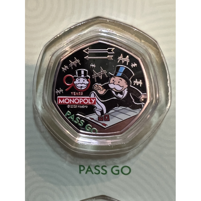 Monopoly 50 cent coin uncirculated. PASS GO