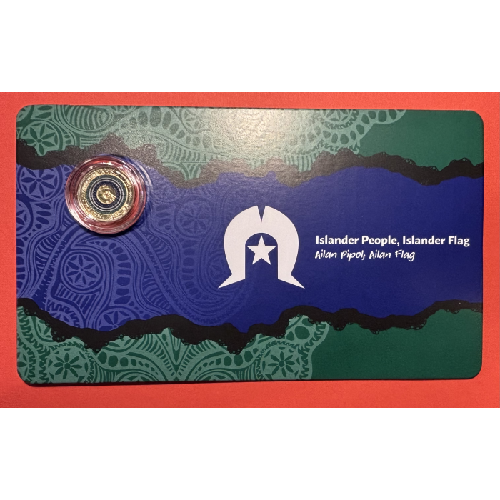 2025 $2 “C” MINTMARK Coloured Uncirculated Coin - Torres Strait Islander Flag