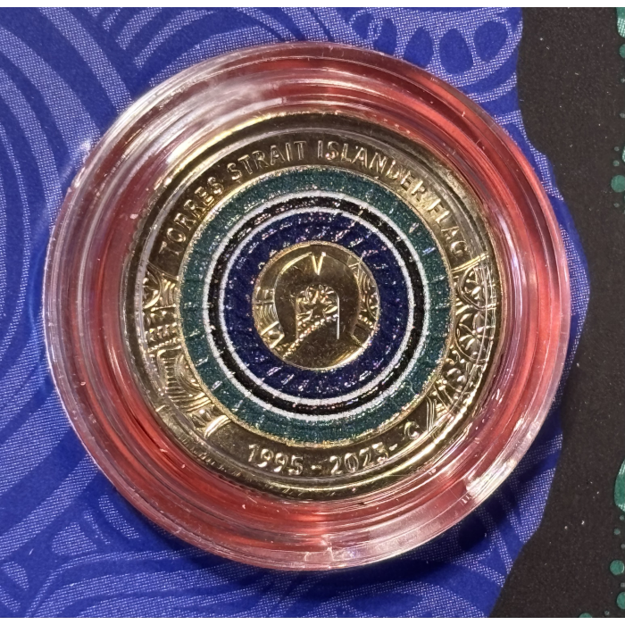 2025 $2 “C” MINTMARK Coloured Uncirculated Coin - Torres Strait Islander Flag