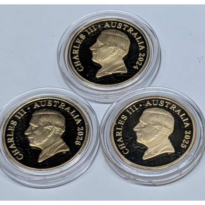 2024 to 2026 (Three) $1 Mob of Roos Proof Coins - bundle