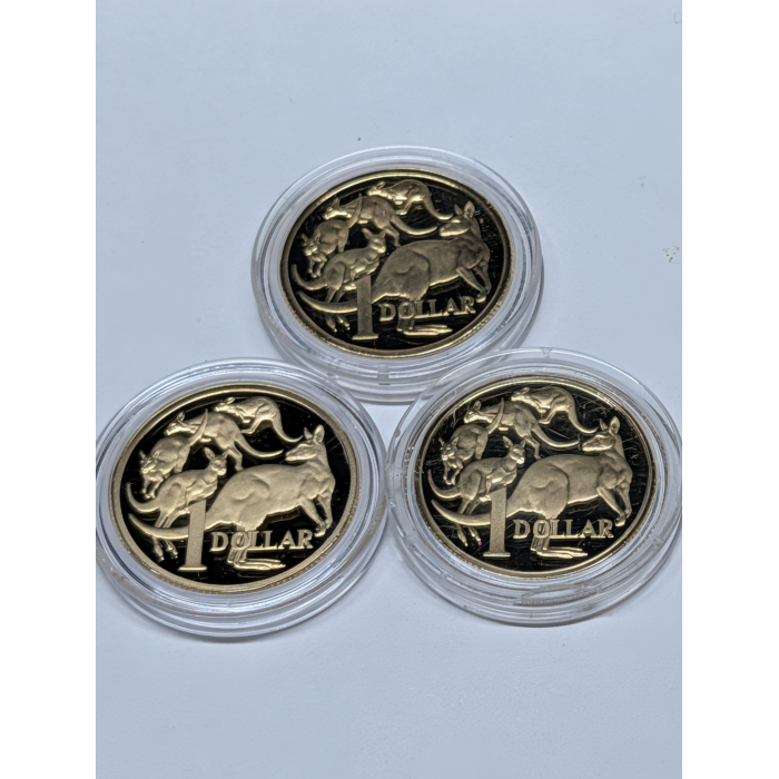 2024 to 2026 (Three) $1 Mob of Roos Proof Coins - bundle