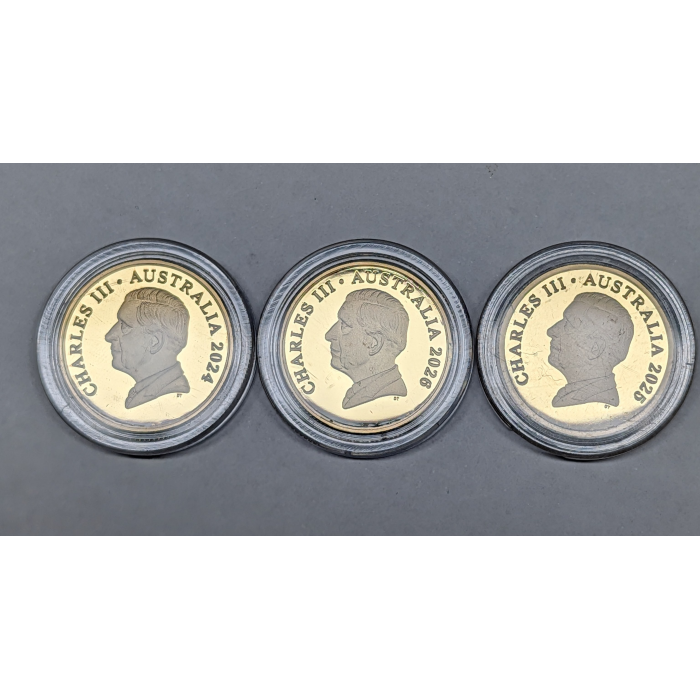 2024 to 2026 (Three) $1 Mob of Roos Proof Coins - bundle