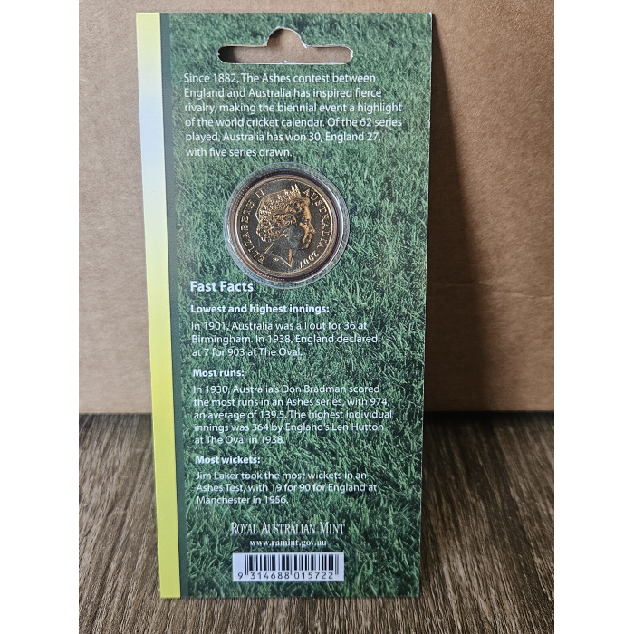 2007 The Ashes $1 on card