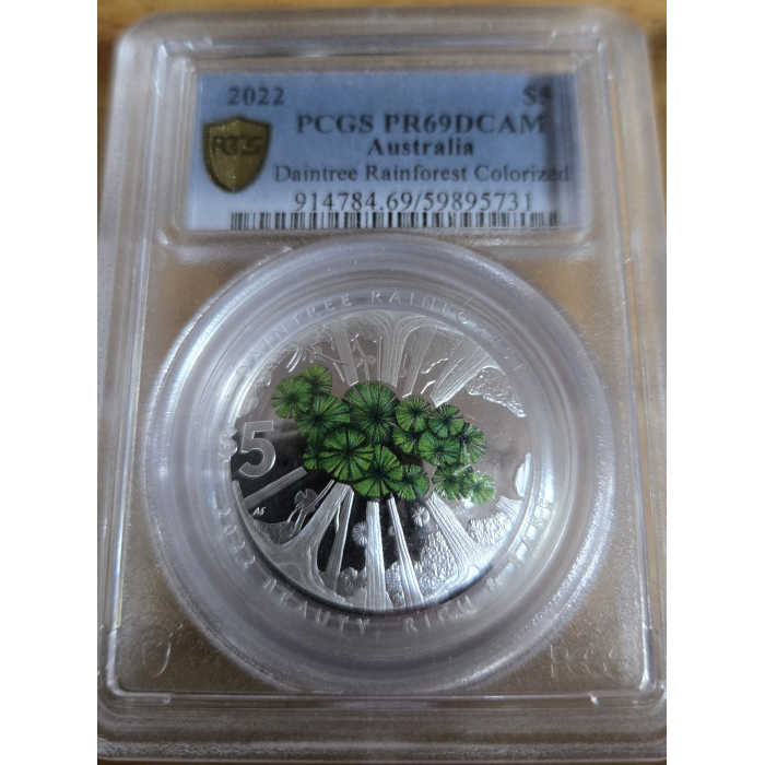 2022 MS69 Beauty Rich & Rare Daintree Rainforest 1 oz colourised.
