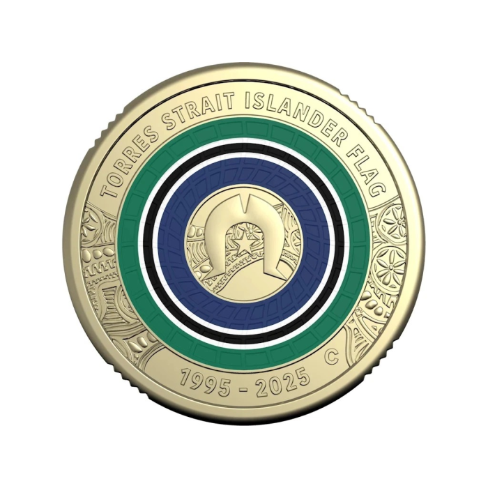 Torres Strait Islander C Mintmark Flag 30 Years Two Dollar $2 Coin Australia UNC