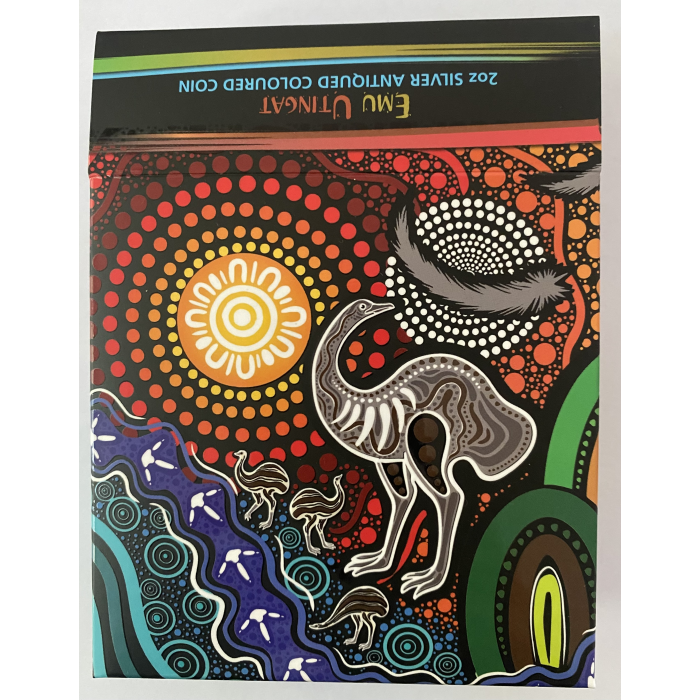 AUSTRALIA EMU UTINGAT 2025 $2 COLOUR 2OZ SILVER ANTIQUE COIN