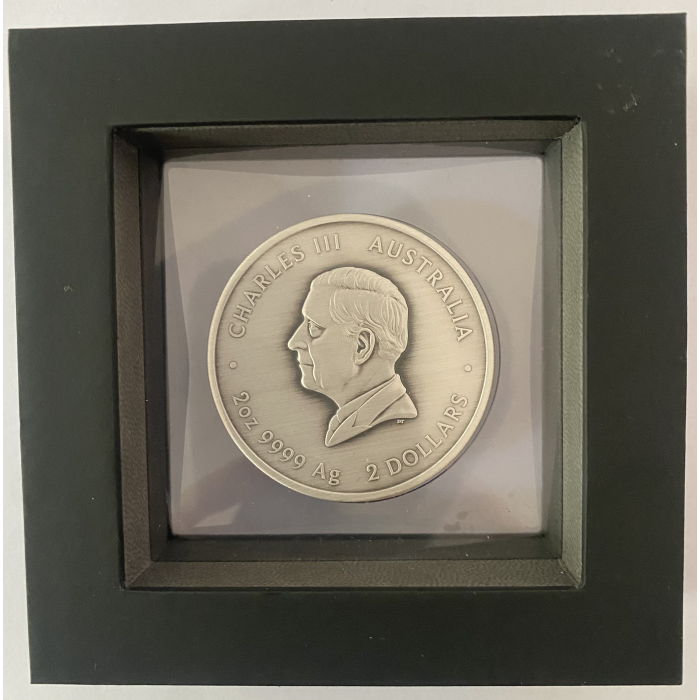 AUSTRALIA EMU UTINGAT 2025 $2 COLOUR 2OZ SILVER ANTIQUE COIN