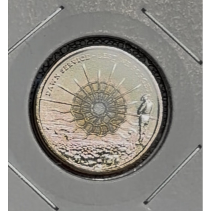 2026 $2 Dawn Service PAIR (2) of Coloured Uncirculated Coins in Lighthouse 2x2s