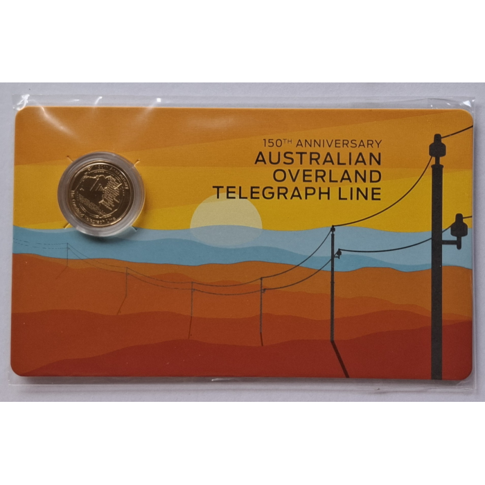 2022 $1 Australian Overland Telegraph Line- 150th Anniversary Carded Coin
