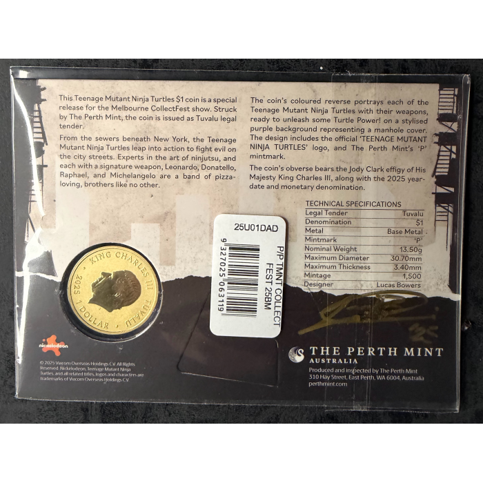 2025 $1 Teenage Mutant Ninja Turtles CollectFest Special Coin Signed