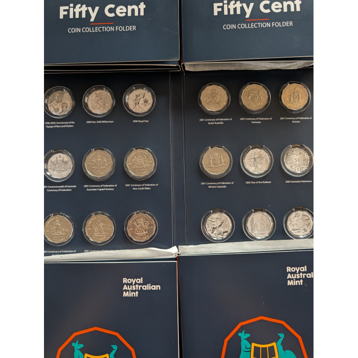 2001 50c Federation State & Territory (9) Coins and RAM Folder gEF Condition