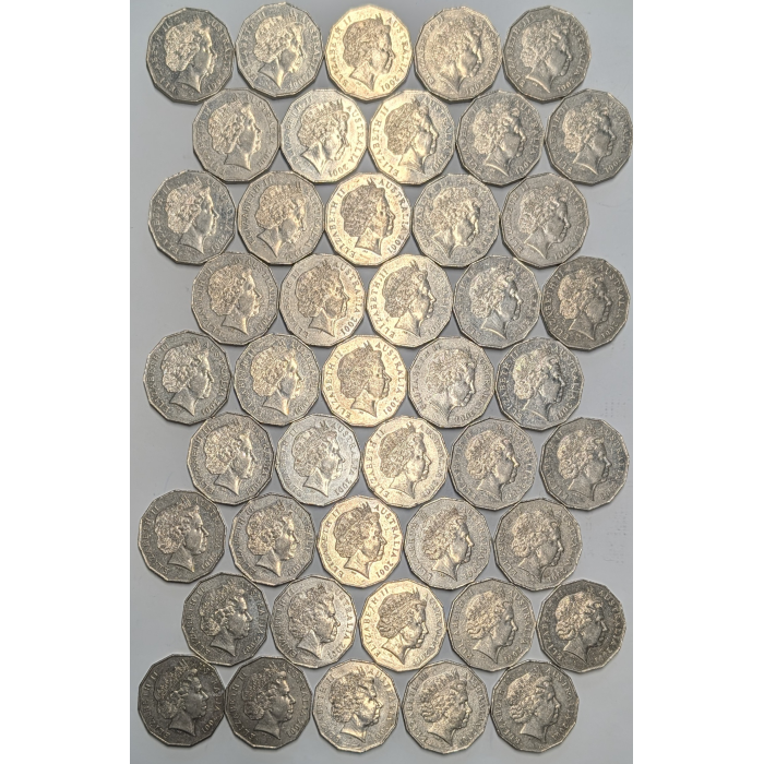 2001 50c Federation State & Territory (9) Coins and RAM Folder gEF Condition