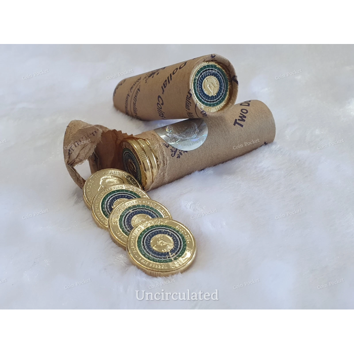 Torres Strait Islander Flag Two Dollar $2 Coloured Coin Straight Australia - UNC