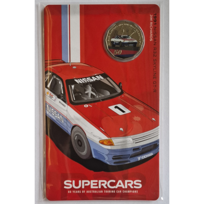 2020 50c 60 Years Of Supercars carded coins