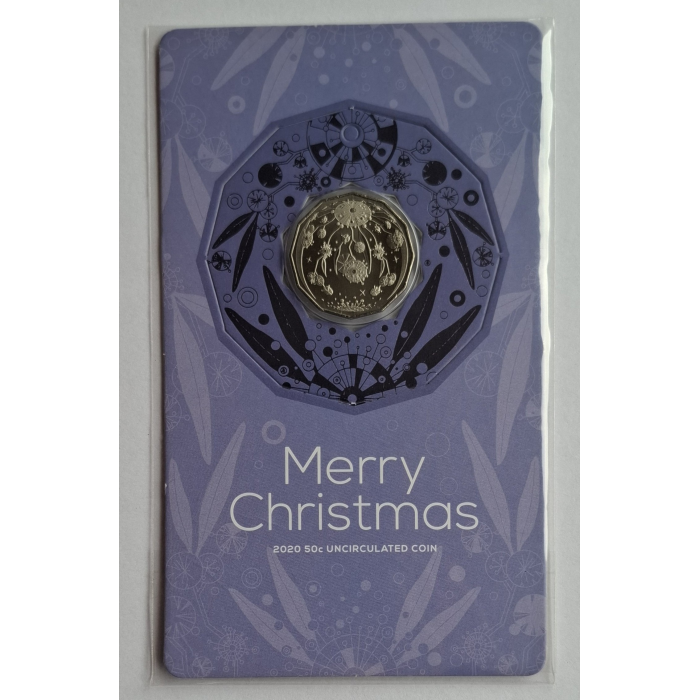 2020 50c Merry Christmas carded coins