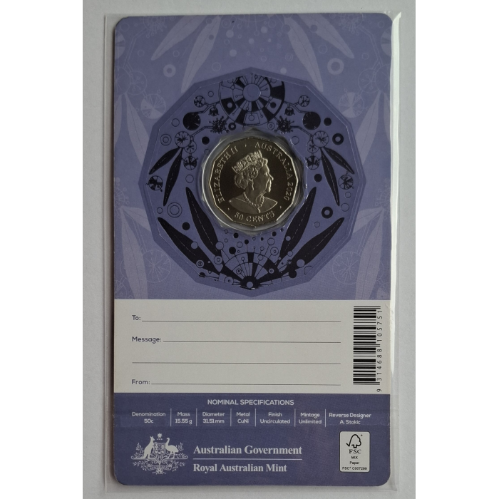 2020 50c Merry Christmas carded coins