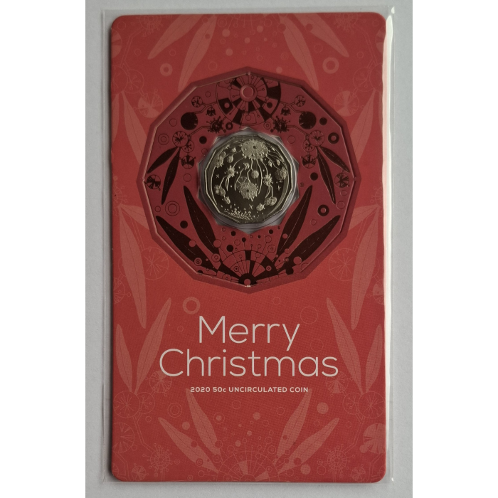 2020 50c Merry Christmas carded coins