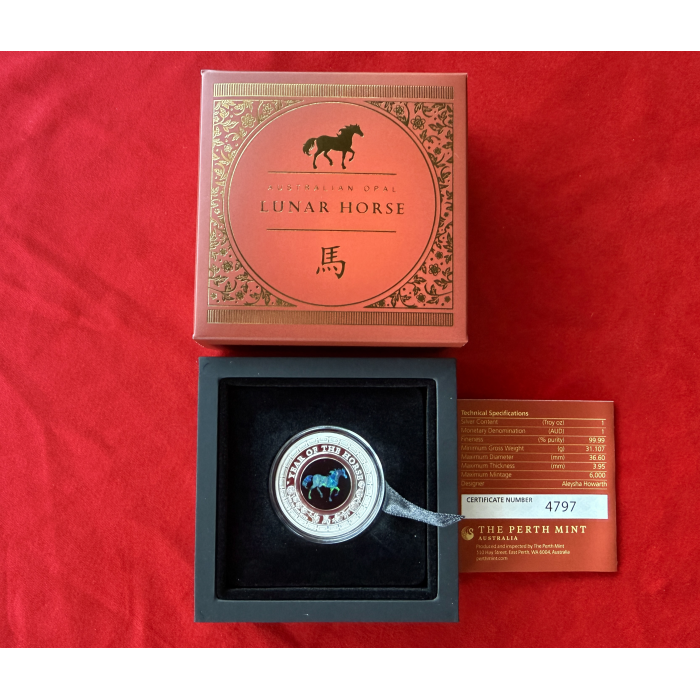 Australian Opal Lunar Series 2026 Year of the Horse 1oz Silver Proof Coin