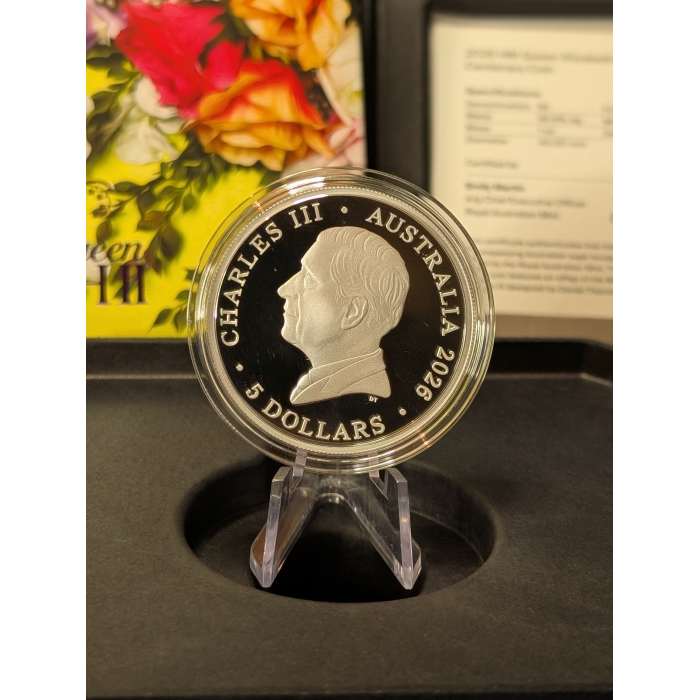 2026 $5 1oz Fine Silver Proof Coin HM Queen Elizabeth II