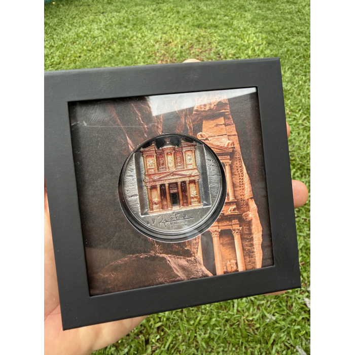 PETRA AL-KHAZNEH 2025 $25 COOK ISLAND HIGH RELIEF 5OZ SILVER ANTIQUE COIN