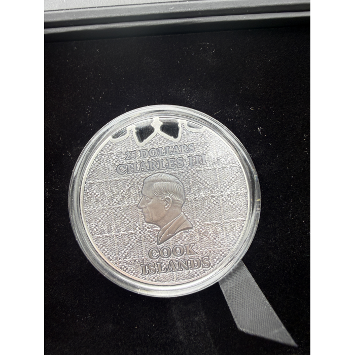 PETRA AL-KHAZNEH 2025 $25 COOK ISLAND HIGH RELIEF 5OZ SILVER ANTIQUE COIN