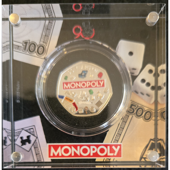 2025 90th anniversary Monopoly silver 50p coin