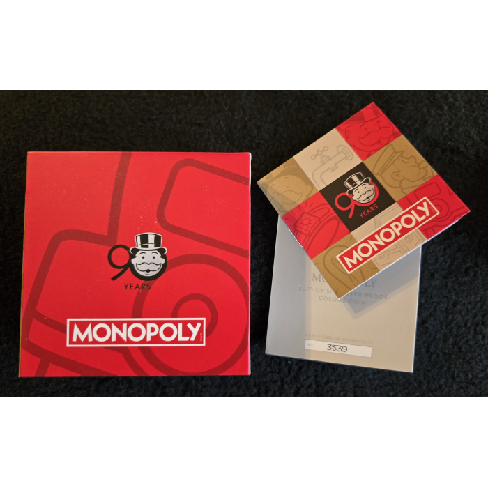 2025 90th anniversary Monopoly silver 50p coin